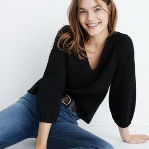 Madewell top Cotton Texture Orange Longsleeve‎ Top MEDIUM jcrew j. Crew j.crew